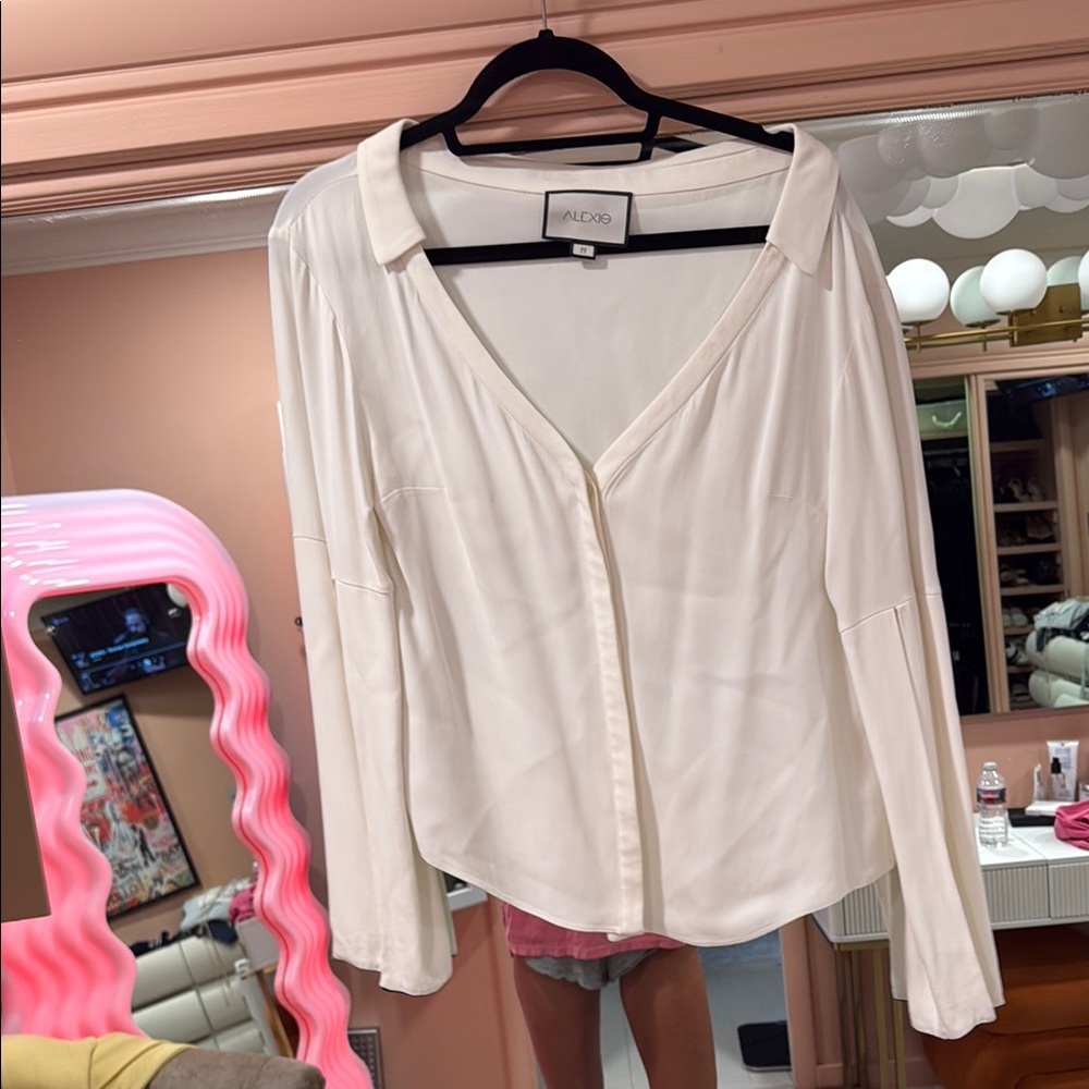 Alexis Cream Long Sleeve Notched Collar Shirt
